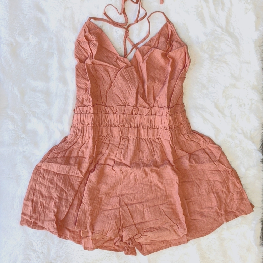 Peach Romper SIZES S,M,L